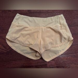 Orange Lululemon speed up shorts size 0